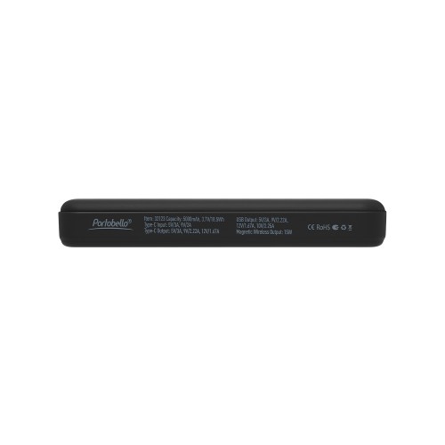 Внешний аккумулятор Ларго PD (Largo PD) 5000mAh с функцией беспроводной зарядки 15W, черный