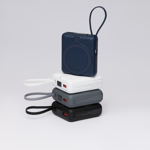 Внешний аккумулятор с подсветкой Риттер PD (Ritter PD) 10000mAh с функцией беспроводной зарядки 15W, серый