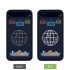 Внешний аккумулятор с подсветкой Старлайт Плюс PB (Starlight Plus PB) 10000 mAh, синий