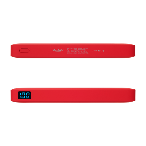 Внешний аккумулятор с подсветкой Анкор Плюс PD (Ancor PD Plus) 10000 mAh, красный