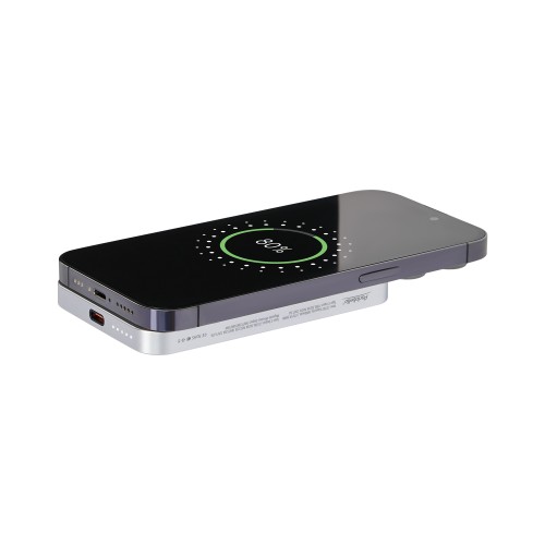 Внешний аккумулятор Артекс PD (Artex PD) 5000mAh с функцией беспроводной зарядки 15W, серебряный