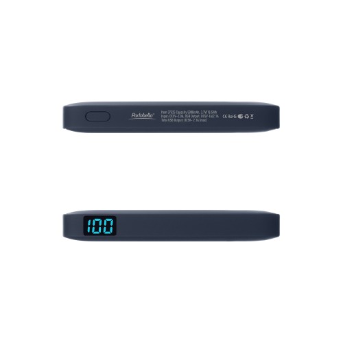 Внешний аккумулятор с подсветкой Анкор (Ancor) 5000 mAh, синий