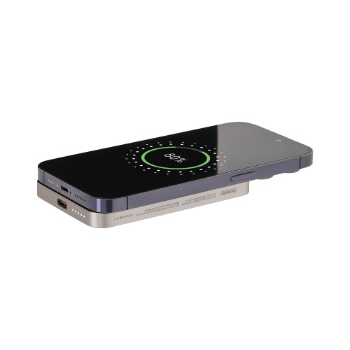 Внешний аккумулятор Артекс PD (Artex PD) 5000mAh с функцией беспроводной зарядки 15W, титановый