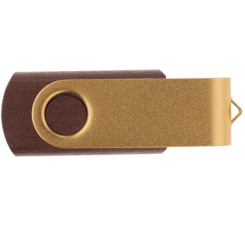 Флешка TWIST WOOD COLOR Темное дерево с золотистым 4014.32.17.32ГБ