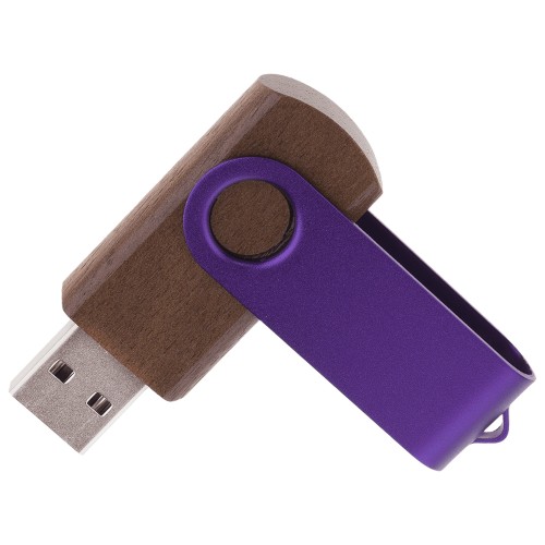 Флешка TWIST WOOD COLOR Темное дерево с фиолетовым 4014.32.11.64ГБ