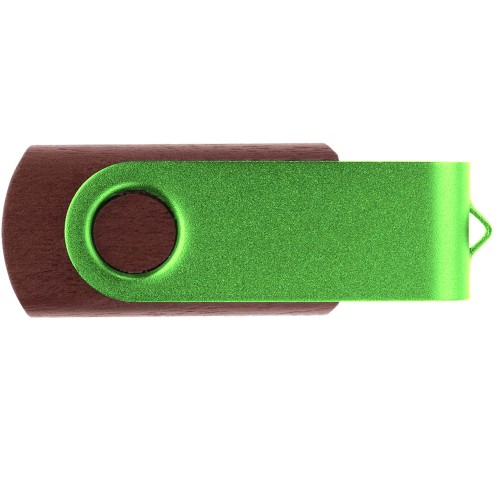 Флешка TWIST WOOD COLOR Темное дерево с салатовым 4014.32.15.32ГБ3.0