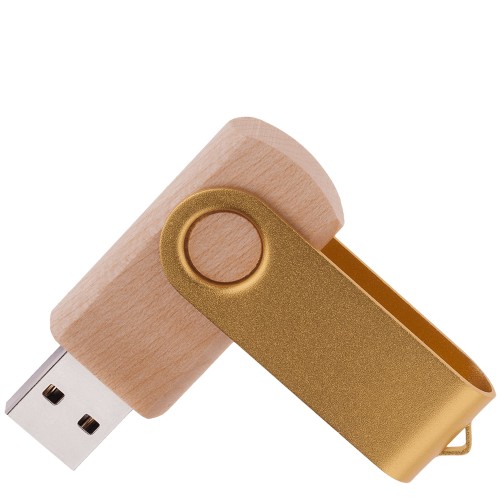 Флешка TWIST WOOD COLOR Светлое дерево с золотистым 4014.31.17.32ГБ