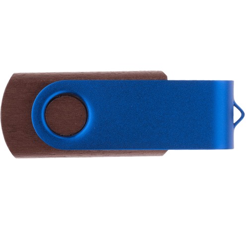 Флешка TWIST WOOD COLOR Темное дерево с синим 4014.32.01.16ГБ
