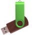 Флешка TWIST WOOD COLOR Темное дерево с салатовым 4014.32.15.8ГБ