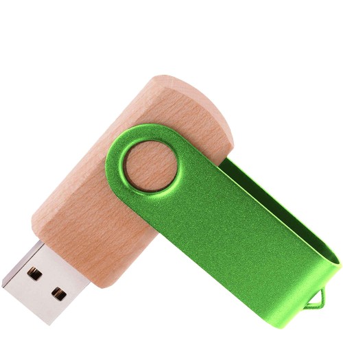 Флешка TWIST WOOD COLOR Светлое дерево с салатовым 4014.31.15.32ГБ