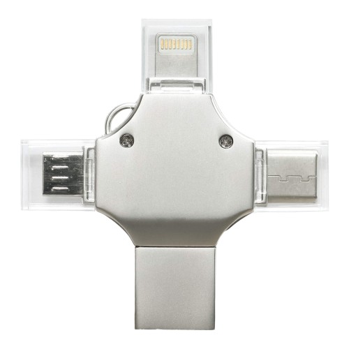 Флешка XENON 4в1 Серебристая 4444.06.64ГБ3.0