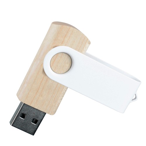 Флешка TWIST WOOD COLOR Светлое дерево с белым 4014.31.07.32ГБ3.0
