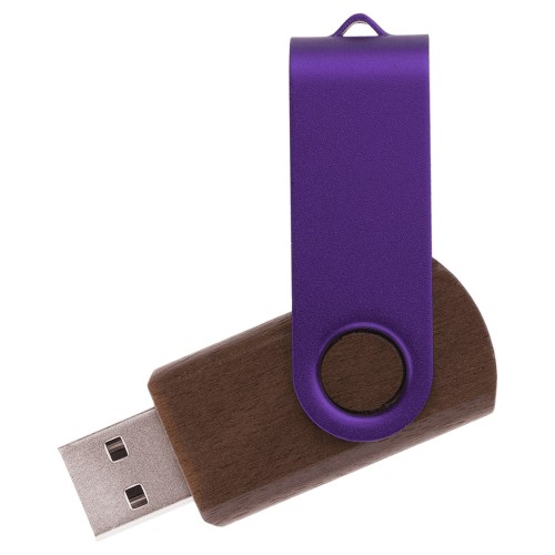 Флешка TWIST WOOD COLOR Темное дерево с фиолетовым 4014.32.11.16ГБ3.0