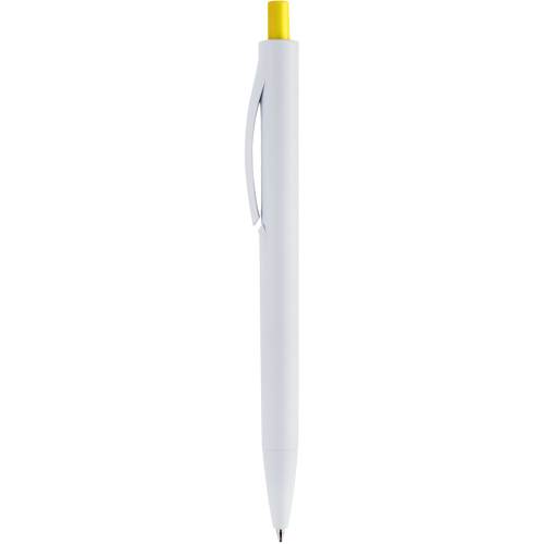 Ручка IGLA COLOR Белая с желтой кнопкой 1033.04