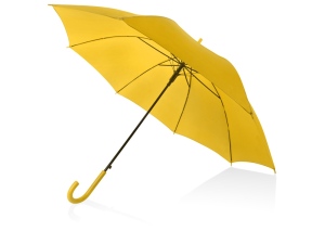 Зонт-трость полуавтоматический  «Яркость» с пластиковой ручкой, желтый