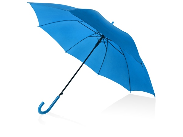 Зонт-трость полуавтоматический «Яркость» с пластиковой ручкой, цвет голубой