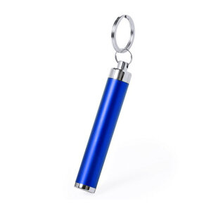 Брелок BIMOX с фонариком, синий, металл 8,5*d-1,4см, цвет синий