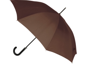Зонт-трость полуавтоматический, цвет коричневый