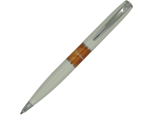 Ручка шариковая LIBRA с поворотным механизмом. Pierre Cardin, цвет серебристый/оранжевый