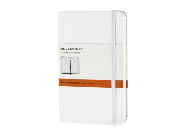 Записная книжка Moleskine Classic (в линейку) в твердой обложке, Pocket (9x14см), цвет белый