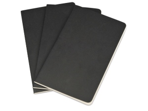 Записная книжка Moleskine Cahier (нелинованный, 3 шт.), Large (13х21см), цвет черный