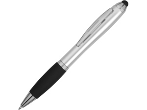 Шариковая ручка-стилус Nash, серебристый, чернила синие