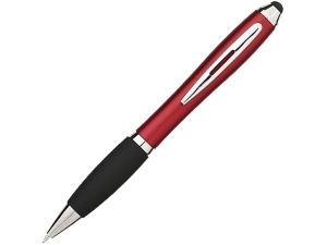 Шариковая ручка-стилус Nash, цвет красный/черный, синие чернила