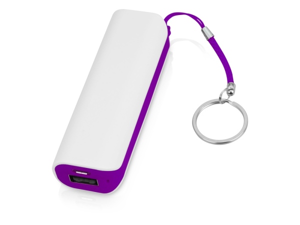 Портативное зарядное устройство (power bank) Basis, 2000 mAh, цвет белый/фиолетовый