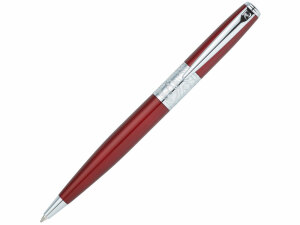 Ручка шариковая BARON с поворотным механизмом Pierre Cardin, красный/серебристый