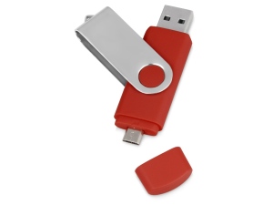 USB/micro USB-флешка 2.0 на 16 Гб «Квебек OTG», цвет красный