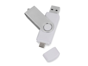 USB/micro USB-флешка 2.0 на 16 Гб «Квебек OTG», цвет белый