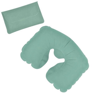 Подушка надувная дорожная в футляре, цвет светло-зеленый