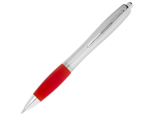 Шариковая ручка Nash, серебристый/красный