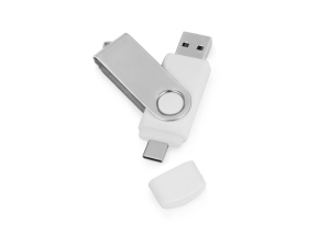 USB3.0/USB Type-C флешка на 16 Гб «Квебек C», цвет белый