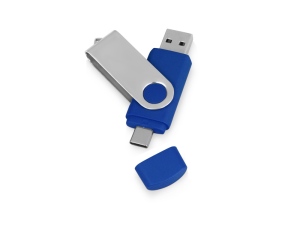 USB3.0/USB Type-C флешка на 16 Гб «Квебек C», цвет синий