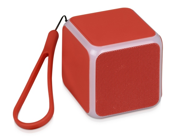 Портативная колонка «Cube» с подсветкой, цвет красный