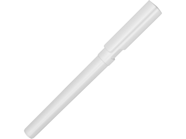 Ручка пластиковая шариковая трехгранная «Nook» с подставкой для телефона в колпачке, цвет белый