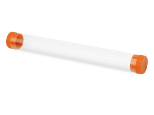 Футляр-туба пластиковый для ручки «Tube 2.0», цвет прозрачный/оранжевый