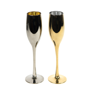 Набор бокалов для шампанского MOONSUN (2шт), цвет серебристый с золотистым