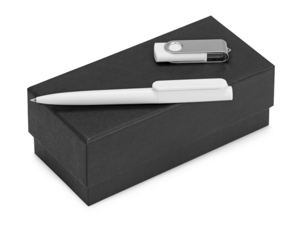 Подарочный набор Qumbo с ручкой и флешкой, цвет белый
