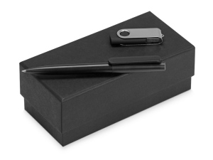 Подарочный набор Qumbo с ручкой и флешкой, цвет черный