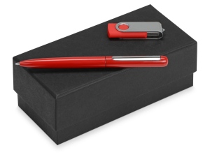 Подарочный набор Skate Mirro с ручкой для зеркальной гравировки и флешкой, цвет красный