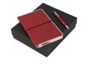 Подарочный набор Silver Sway с ручкой и блокнотом А5, цвет красный