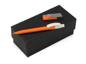 Подарочный набор Uma Memory с ручкой и флешкой, цвет оранжевый