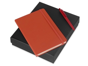 Подарочный набор Vision Pro soft-touch с ручкой и блокнотом А5, цвет оранжевый