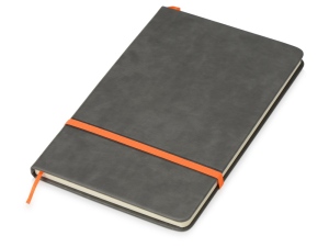 Блокнот «Color» линованный А5 в твердой обложке с резинкой, цвет серый/оранжевый