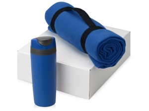 Подарочный набор Cozy с пледом и термокружкой, цвет синий