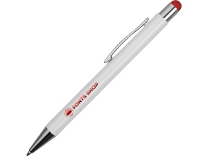 Ручка металлическая шариковая «Flowery» со стилусом и цветным зеркальным слоем