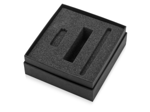 Коробка подарочная Smooth M для зарядного устройства, ручки и флешки, черный