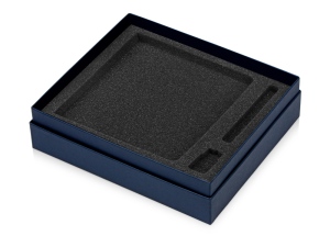 Коробка подарочная Smooth L для ручки, флешки и блокнота А5, темно-синий